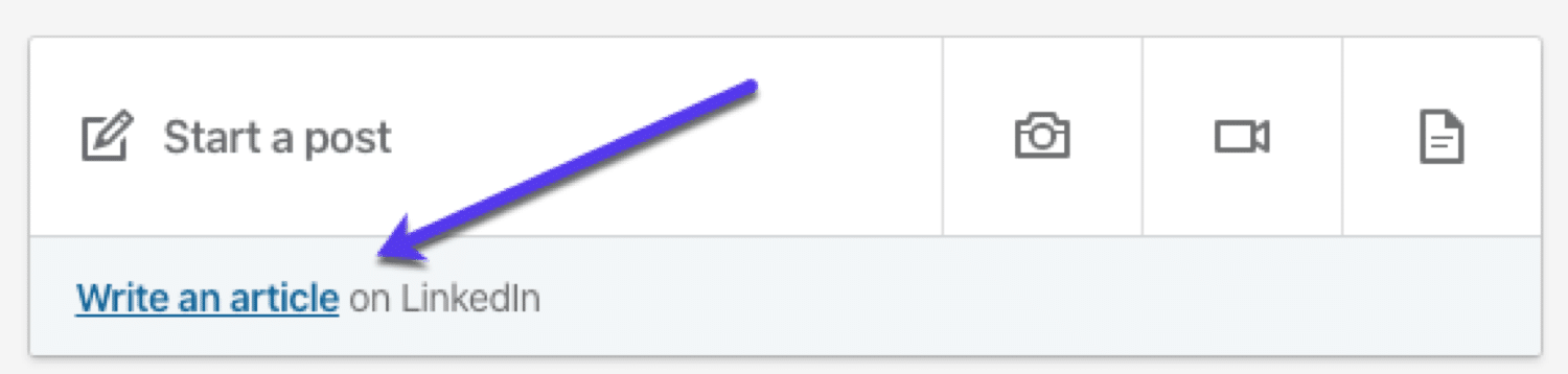 La fonctionnalité « Écrivez un article » dans LinkedIn
