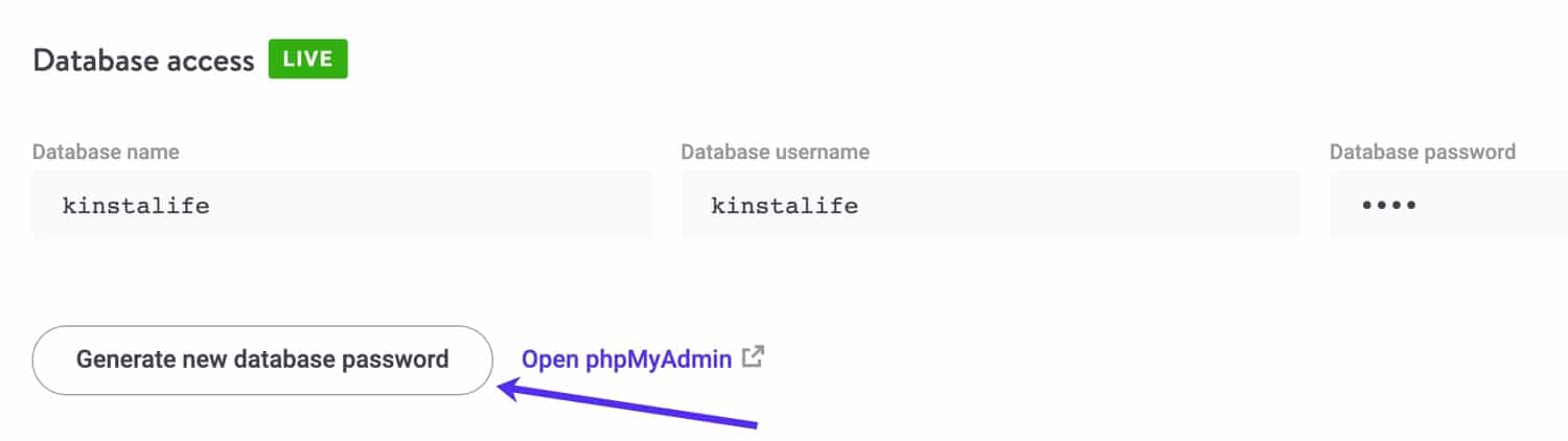 Generare una nuova password per il database WordPress