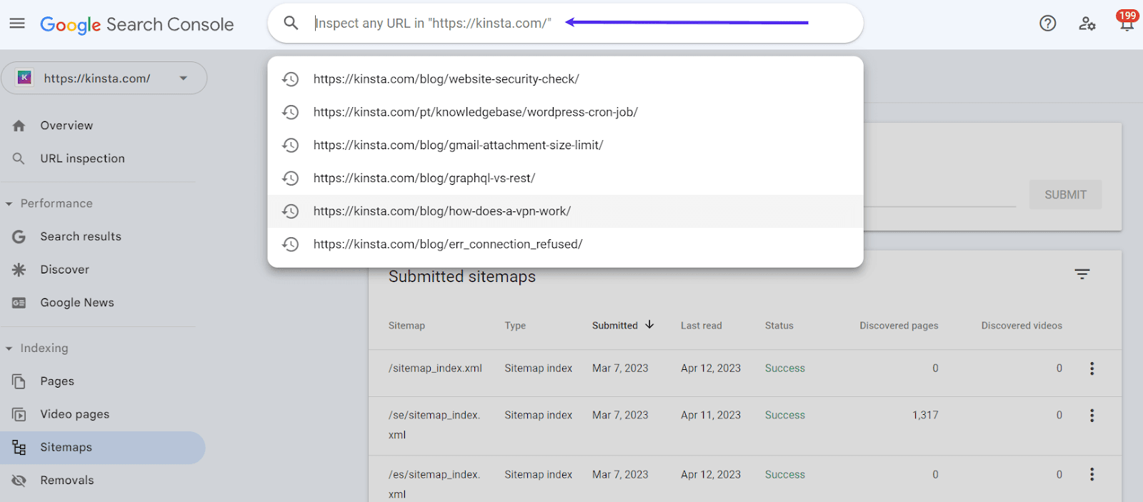 La herramienta Inspección de URL en Google Search Console